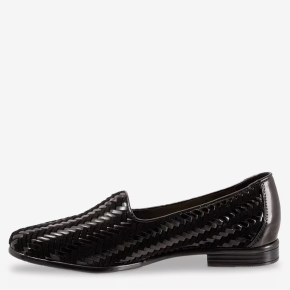 Trotters Liz Women’s Black Herringbone Woven Slip On Comfort Loafers, Size 10 - Picture 3 of 5